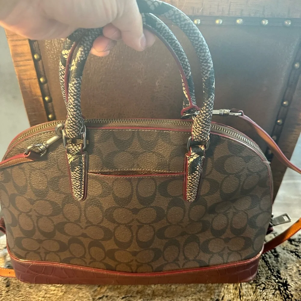 Coach Designer Authentic Exotic Brown and Oxford Sierra Satchel Bag